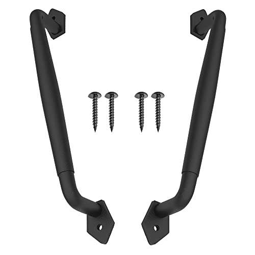 2-Pack 12 Inch Diamond Tapered Barn Door Handle - Black Cast Iron Pull for Sliding Doors, Gates, Sheds, Fences, Closets - Indoor Outdoor Farmhouse Hardware - size: 12" - 2 Pack, style: Diamond Tapered