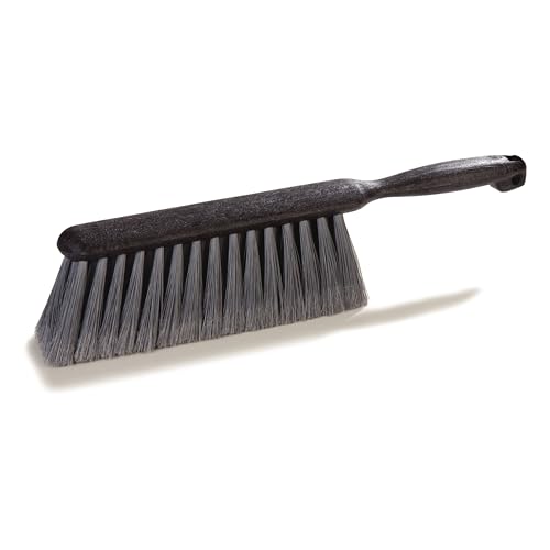 SPARTA Counter and Bench Brush, Flagged Bristles, 8 Inch, Gray | Flo-Pac, Polypropylene Bristles and Block, Fine Dust and Sawdust, Smooth Surfaces, BPA Free