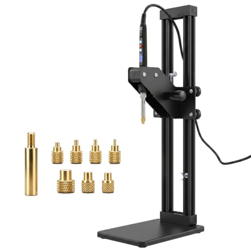 Vertical Heat Press Machine-Heat Set Insert Tool (Insertion Height 410mm) with Heat Set Tips M2-M8 add Brass Metric Knurled Nuts for Threaded Inserts for Plastic and 3D Printing Components - color: ZW12XL