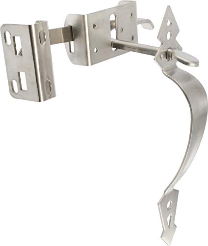Hardware Essentials Thumb Latch, 1 Pack, Stainless Steel | Stainless steel, fits 1-1/2in to 3in thick gates and shed doors, works for in or out swinging, padlock compatible