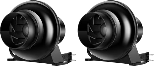VIVOSUN D4 4 Inch 195 CFM Inline Duct Ventilation Fan, HVAC Vent Blower for Grow Tent, Attic, Basements or Kitchen, Hydroponics Exhaust Booster Fan (Pack of 2) - size: 4 Inch (Pack of 2), style: Basic