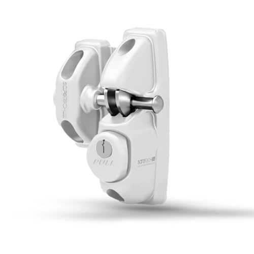 Safetech Hardware ViperX1 Gravity Gate Latch | One-Side Entry Keyed Lock | 2 Independent Latching Hooks Key Lockable One Side | Privacy Gate Gravity Latch | Vinyl, Wood, & Aluminum Gates - White - color: White, size: 1 Side Key