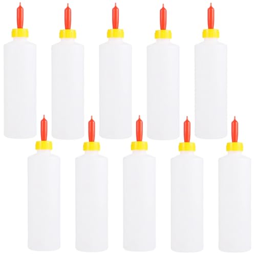 10 Pcs Lamb Feeding Bottles, Large Goat Nursing Bottles with Nipples, Leak-Proof Plastic Milk Bottle, Drinking Bottle for Goats, Sheep, Pigs, Outdoor-Friendly Animal Feeding Set