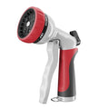 RESTMO Garden Hose Nozzle, Heavy Duty Metal Water Hose Nozzle with 7 Adjustable Spray Patterns, High Pressure Hand Sprayer with Flow Control, Best for Watering Plants & Lawns, Washing Cars & Pets, Red - color: Red
