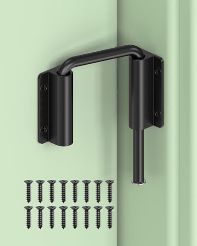 90/180 Degree U Patio Sliding Door Loop Lock Latch, Black | Aluminum Alloy Security Bolt Lock , Multi-Angle Mounting for Barn, Garden, Fence Gate & Window - color: Black-1 PC