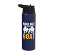 Make Way For The Goat Goats Stainless Steel Insulated Water Bottle - color: Navy Blue