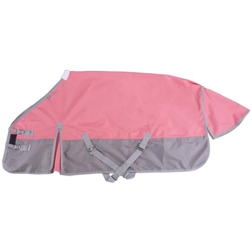 1200D Horse Blanket, 0g No-Fill Waterproof Turnout Rain Sheet | 1200D Ripstop Outer, Waterproof Breathable Shell, Anti-Rub Lining, 0g No-Fill, Keep Dry in Mud & Wet Weather, Large Tail Flap - color: Pink Grey, size: 84"