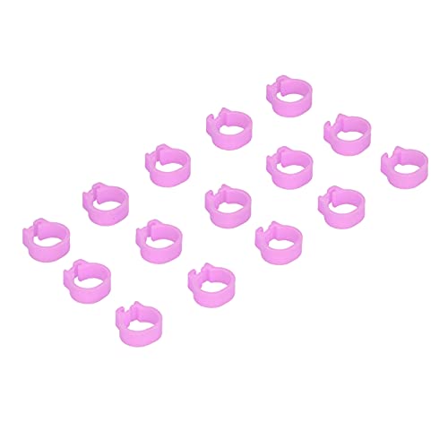 Zerodis 100PCS 8mm Leg Rings, Plastic Identification Bands for Pigeons, with Reusable Easy to Install for Poultry Dove Marking (Pink) - color: Pink