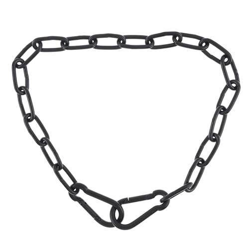 20 inch Gate Chain Lock with Both-Ended M5 Carabiners,Chain Dia 4 mm,Black | 304 Stainless steel, for outdoor fence gates,pet cages, easy to lock/unlock, extra security, for gate that wouldn’t stay shut - size: 20" x 5/32"