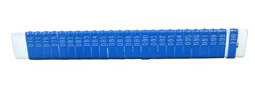 Jiffy Wing Bands Numbered - NOT Stamped Aluminum Chicken Pheasant Poultry Duck Wing Identification Tags (100, Blue) - color: Blue