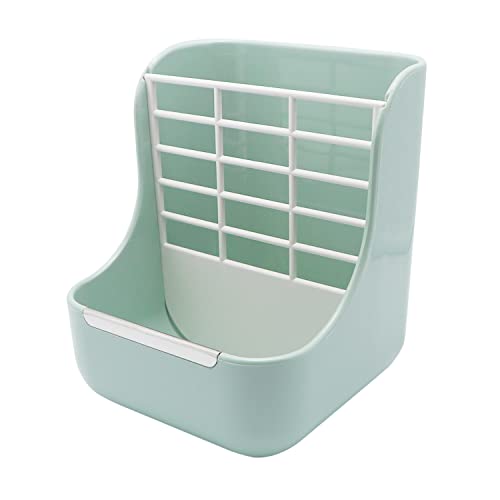 Litewoo Rabbit Hay Feeder 2 in 1 Automatic Guinea Pig Food Bowl, Green | Bunny food bowl & hay rack, durable plastic, chew-resistant, for small animal/chinchilla/cage, 5.9x6.7x7.09in, easy to clean - color: Green