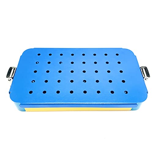 Instrument Sterilization Tray Box with Silicone mat 160mmX90mmX25mm Disinfection Sterilization ultrasonic Basket case ultrasonic Cleaning Washing Sterilization Trays opthalmic ENT