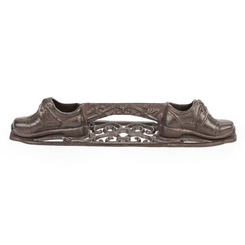 Sungmor Vintage Cast Iron Boot Scraper, Rustic Brown Shoes Boot Cleaner | Farmhouse Front Door Shoe Scrubber Mat,Decorative Garden Mud Cleaner