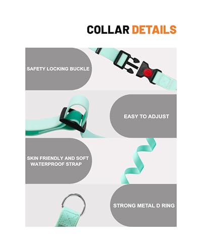 Waterproof Martingale Collar for Dogs,Easy to Clean Dog Collars with Safety Quick Release Buckle,Rubber Collar for Medium Large Dogs Walking Training (Mint Green, S (13.4-16.5inch)) - color: Mint Green, size: S (13.4-16.5inch)
