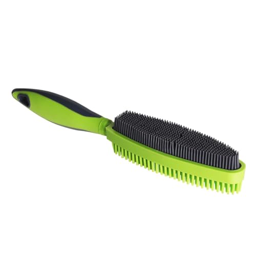 Rubber Pet Hair Remover Brush for Clothes, Couches & Pets - color: green