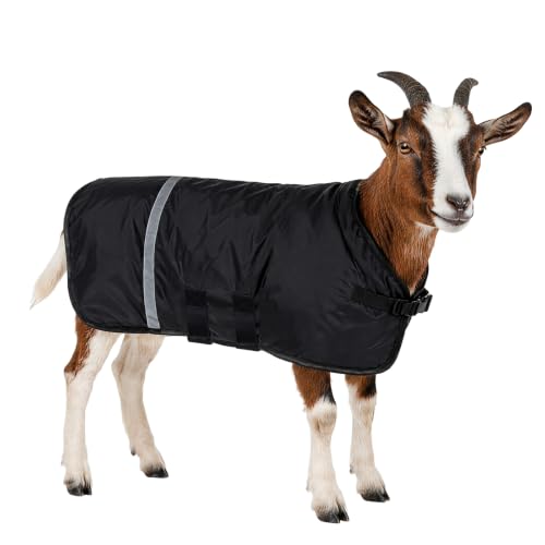Waterproof Goat Blanket with Removable Liner for Winter | 600D Waterproof Goat Coat With Removable Liner, Reflective Strips, Adjustable Straps For Winter Warmth