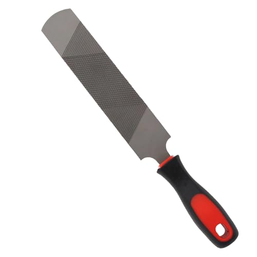 12 Inch Hoof Rasp & Farrier File with Ergonomic Non-Slip Rubber Handle | Heavy Duty Carbon Steel File Dual Sided Coarse & Fine Teeth Hoof Trimming Care Tool with Hanging Hole for Horses Cows Goats