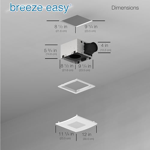Bathroom Exhaust Fan with Light, 50-80-110 CFM, BEL5080110 | Energy Star and HVI Certified, No-Attic Roomside Install, Ultra-Quiet DC Motor, Dimmable 5-CCT LED, 5-Yr Warranty, US Support - size: LED Light