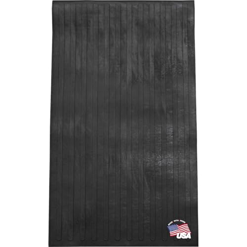 Multi-Purpose Heavy-Duty Rubber Mat, Bed Liner for 8 Foot Long Truck Beds, Made in The USA, 100% Recycled Rubber, Weather Resistant, Will Not Crack, Workshop Floor Protection