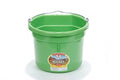 Little Giant® Flat Back Plastic Animal Feed Bucket | Animal Feed Bucket with Metal Handle | Horse Stall Feeding and Watering Supplies (Lime Green, 8 Quart) - color: Lime Green, size: 8 Quart