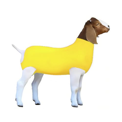 Spandex Goat Tube for Show Goats - Show Livestock Supplies: Goat Covers & Blankets (Yellow, Large) - color: yellow, size: Large