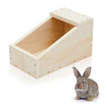 Maxcheck 1 Pack Wood Rabbit Nesting Box, 14x8x8 Inch Wooden Hutch Hideout for Breeding, Natural Burrow Den Alternative for Rabbits & Small Animals - size: 14x8x8 Inch