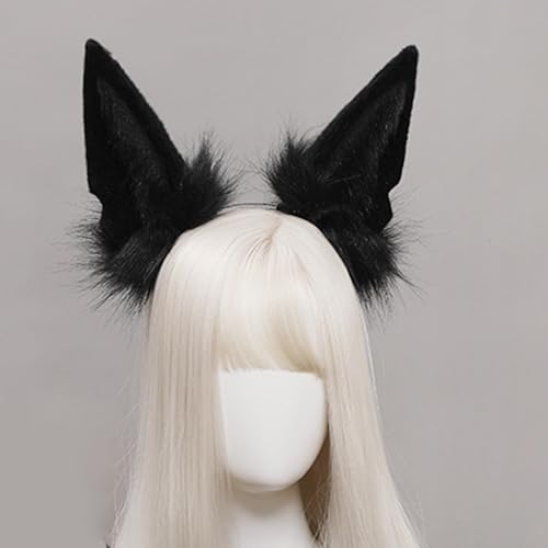 Handmade Wolf Ears Headband Fox Ear Hairband Wolf Cosplay Props - color: Black1