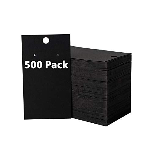 500 Pack Earring Cards - Earring Card Holder - Custom Earring Cards For Earring Display - Hanging Earrings - Bulk Earring Cards - 2 x 3.5 Inches - Black (Pack of 500) - color: 500 PACK