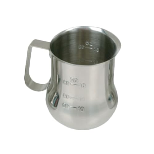 A-to-Z Supply SLMP0018 Expresso Milk Pitcher, 18 oz. Capacity, Engraved Measuring Scale, Open Rimmed, Stainless Steel, Mirror-Finish
