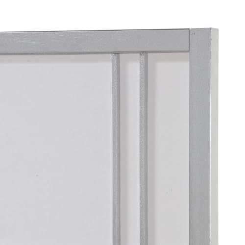 Roundhill Furniture Seto 4-Panel Room Divider Screen, Silver - color: Silver