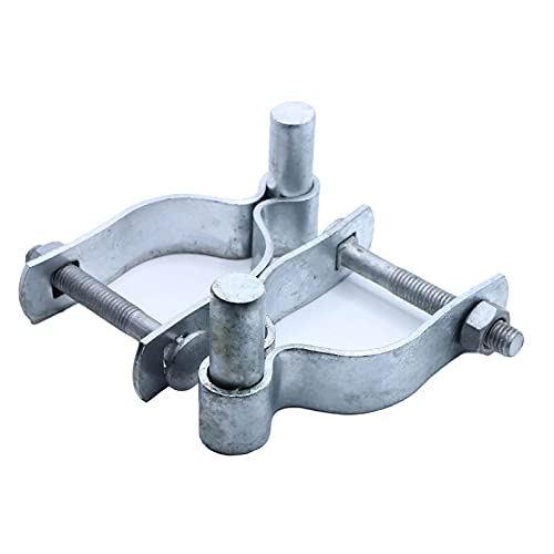 2-3/8" Chain Link Fence Gate Post Hinge - Use for 2-3/8 in. Outside Diameter [2 3/8" OD] Post/Pipe - Galvanized Chain Link Post Gate Hinge - Nut/Bolt Included for Hinge