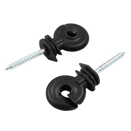 Black Electric Fence Insulator, 10Pcs, 91mm/3.58 inch | Screw-in, For Ranch Agricultural Fencing - color: Black