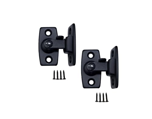 Heavy Forged Solid Brass Door Latch, 90 Degree Right Angle Door Latch Buckle for Doors & Windows, Small, 1.75", Matte Black, 2 Pack, Made in Taiwan - color: Matte Black-1.75", size: 2 Pack