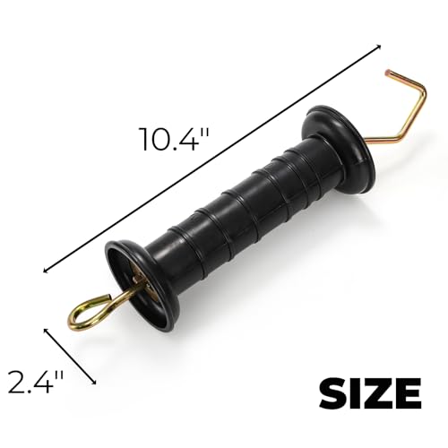 Hiceeden 10 Pcs Electric Fence Gate Handle, Heavy Duty Electric Fence Insulators, Insulated Plastic Handle, Black