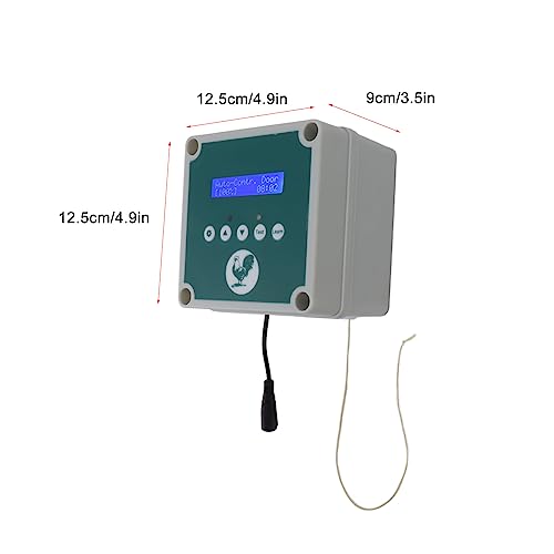 Automatic Chicken Coop Door Controller, IP44 Cage Opener Remote Control Poultry House Door Actuator Motor Kit with Timer Light Sensor for Chicken, Duck, Goose (US Plug)
