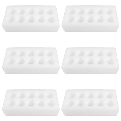 Cabilock 6 Sets Egg Protection Egg Tray Containers 10-Cell Shipping Egg Tray Egg Protector Egg Storage Holders Foam Egg Carrying Packing Tray White - size: 25.00X11.70X7.50CM