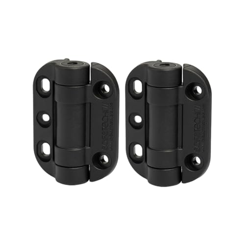 Safetech Hardware TopKlik Self Closing Gate Hinges | Self-Aligning Heavy Duty Spring Hinges | Adjustable Tension | Pool Safety Hinges | Any Square Post, Aluminum Gates | Swing Close 90bs SHG-90L Black - color: Black, size: TOPKLIK