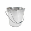 Half Gallon Stainless Steel Bucket - Flat-Side Metal Bucket 2 Quart | Rust-resistant & Durable Bucket For Food Prep Cleaning Feeding & Watering Pets & Livestock - For Crates Kennel Cages & Fences - size: 2 Quart