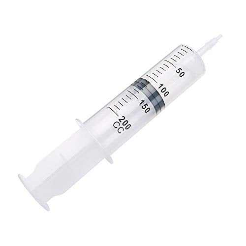 2 Pack 200ml Syringes with 55.1 Inch Tube and Needle 14G 1.5”, Large Plastic Syringe Individually Packaged for Scientific Labs, Watering, Refilling - style: 200 ml