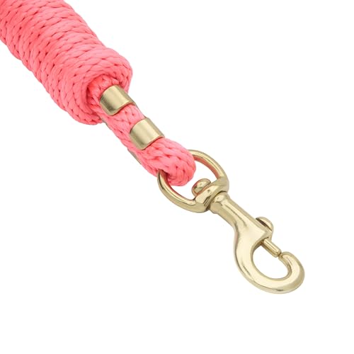 Weaver Equine Performance Lead Rope, Lime Zest, 8' Horse Value Rope with Brass Plated 225 Snap, Soft Comfort Grip, Barn Horse Tack for Daily Use - color: Diva Pink
