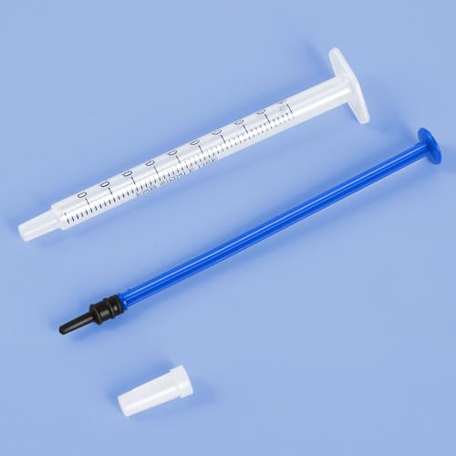 24 Pack of 1ml Plastic Syringes with Caps - Sterile, Individually Sealed for Precise Liquid Refilling, Measuring, and Feeding Pets, Oil, Glue - style: A 1ml Blue