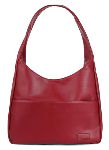 Women Tote Handbags Chic Vegan Leather Tote Bag Purse Stylish Casual Trendy Large Soft Shoulder Bag - color: Winered