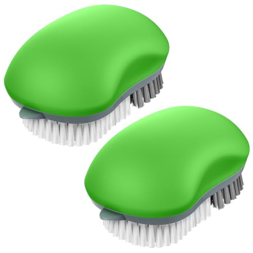 MR.SIGA Fruit and Vegetable Cleaning Brush with Non Slip Comfortable Grip | Potato scrubber brush, non slip fruit scrub brush - color: Green
