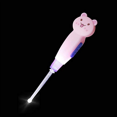 Fdit Cute Cartoon LED Flashlight Earpick with Scoop Tweezers Cleaner Care Tool(Cat)