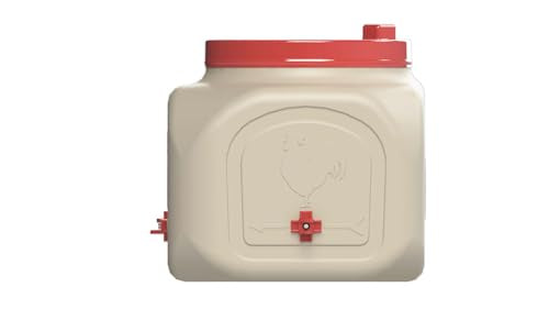 OverEZ Compact Chicken Waterer with No Spill System, Outside and Inside Poultry Drinker, 5 Gallon High Capacity Waterer Dispenser for Hens