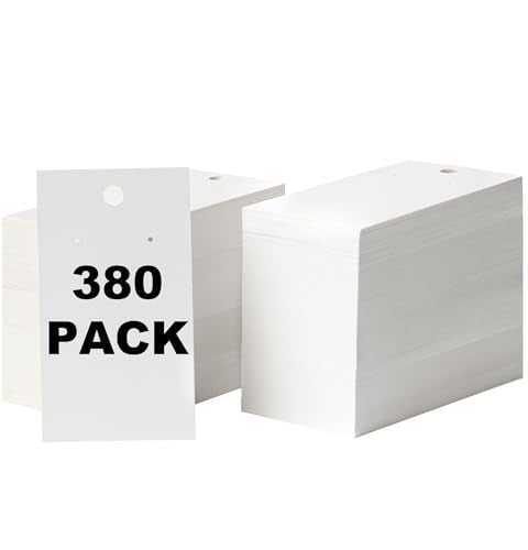 380 Pack Earring Cards - Earring Display Cards - Display Earring Card - Custom Earring Cards For Earring Display - Hanging Earrings - Bulk Earring Cards - 2 x 3.5 Inches - White (Pack of 380) - color: 380 PACK