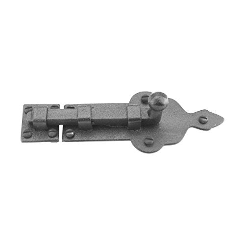 Renovators Supply Manufacturing Slide Bolt Latch 3 3/4 in. Black Wrought Iron Ball Tip Style Slide Bolt with Mounting Hardware Pack of 2 - size: Pack of 2, style: 3.75 inch - Ball Tip