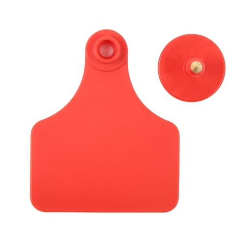 500pcs Farm Animal Ear Tags Numbered 001-500 Livestock Identification for Cattle Cows Hogs Pigs Sheep Goats (500, Large-Red) - color: Large-red