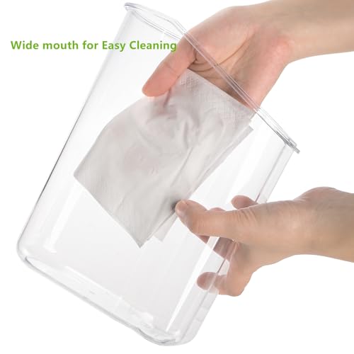 DEAYOU 2 Pack Bird Seed Storage Container, 3 Qt/2.8 L Airtight Cereal Storage Bin with Pour Spout and Measuring Cup, BPA Free Plastic Water Pitcher with Handle for Rice, Grain, Flour, Pet Food