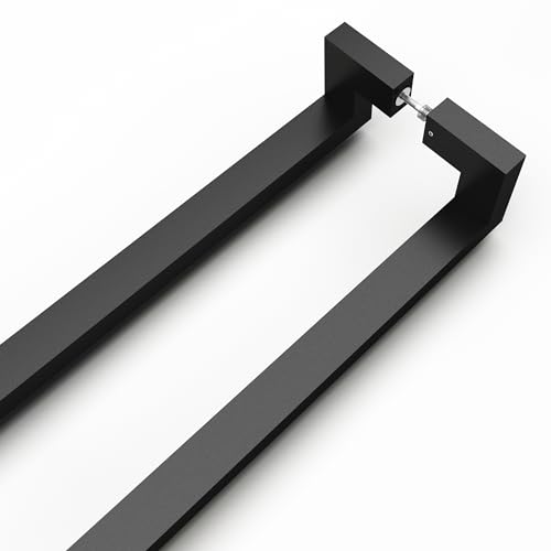 BARNSMITH 24 Inches Commercial Door Handle Pull Heavy Duty Stainless Steel Modern Square Rectangle Flat Shape Push Pull, Entrance Entry Front Office Store Garage Handle Pull Set